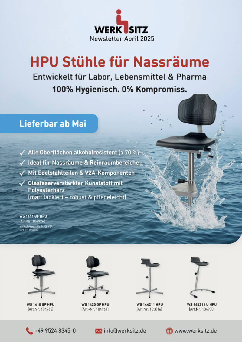 Neuheiten HPU Nassraumstühle April 2025